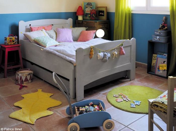 Chambre garcon bleu et vert