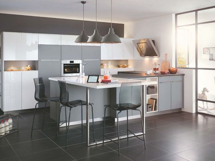 Craquez pour une cuisine grise elle décoration Cuisine contemporaine grise